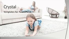  Presentation with mom and newborn - Presentation theme with their smartphones in the spacious background and a white colored foreground