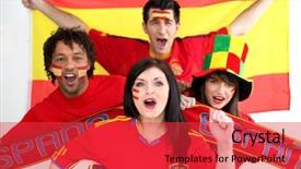  Presentation with group support - Audience pleasing presentation consisting of their support of the spanish backdrop and a red colored foreground