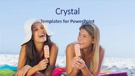  Presentation with holidays - Colorful slide set enhanced with their towel eating ice cream backdrop and a sky blue colored foreground