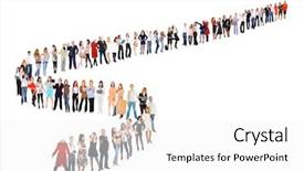  Presentation with queue - Amazing presentation theme having their turn people in queue backdrop and a white colored foreground