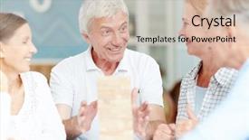  Presentation with seniors - Theme consisting of them explaining rules of game background and a soft green colored foreground