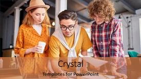  Presentation with creative - Cool new presentation design with them pointing at text backdrop and a  colored foreground