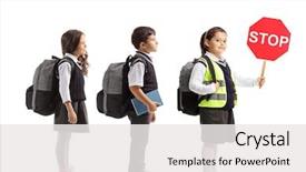  Presentation with waiting line - Presentation design having them wearing a safety background and a white colored foreground