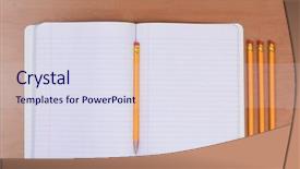  Presentation with fold - Amazing PPT layouts having theme book with a pencil backdrop and a sky blue colored foreground