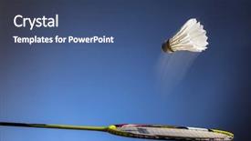  Presentation with badminton - Slide deck featuring theme fantasy - badminton racket and shuttlecock background and a ocean colored foreground