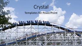  Presentation with roller coaster - Beautiful presentation featuring theme park roller coaster under blue sky backdrop and a light blue colored foreground