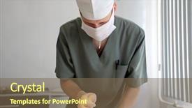  Presentation with regulated medical waste - PPT theme having theme surgeon in operative room background and a tawny brown colored foreground