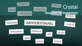  Presentation with green ourdoors - Colorful presentation design enhanced with themed keywords on green blackboard backdrop and a ocean colored foreground