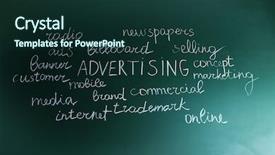  Presentation with blackboard - Beautiful PPT theme featuring themed words on blackboard background backdrop and a tawny brown colored foreground