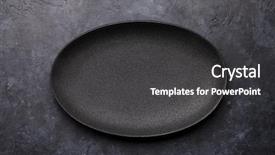  Presentation with flat - Slide deck featuring themplate - empty plate over kitchen table background and a dark gray colored foreground