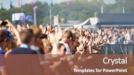  Presentation with outdoor festival - Slide deck featuring themselves at outdoor music festival background and a tawny brown colored foreground