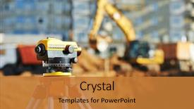  Presentation with surveyor - Audience pleasing presentation consisting of theodolite outdoors at construction backdrop and a gold colored foreground