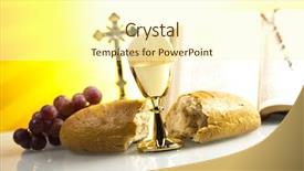  Presentation with eucharist - Theme enhanced with theology - eucharist sacrament of communion background and a cream colored foreground