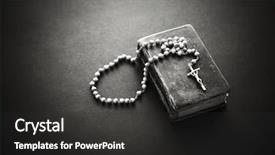  Presentation with theology - Theme having theology - rosary on the old bible background and a dark gray colored foreground