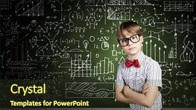  Presentation with glasses - Colorful presentation enhanced with theory mind - genius boy in red glasses backdrop and a  colored foreground