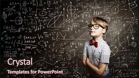  Presentation with theory - PPT theme featuring theory mind - genius boy in red glasses background and a wine colored foreground