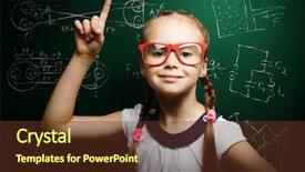  Presentation with theory - Cool new PPT theme with theory mind - genius girl in red glasses backdrop and a tawny brown colored foreground
