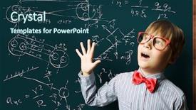  Presentation with theory - PPT layouts featuring theory mind - smart boy in red glasses background and a ocean colored foreground