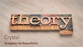  Presentation with science abstract - PPT theme with theory-word-abstract-in-letterpress and a  colored foreground