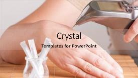  Presentation with acupuncture - PPT theme having therapeutic devices - finding an acupuncture point background and a lemonade colored foreground