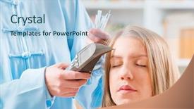  Presentation with acupuncture - Presentation theme featuring therapeutic devices - finding an acupuncture point background and a light blue colored foreground