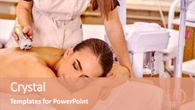  Presentation with little asian girl receiving vaccination - Cool new slides with therapeutic devices - white girl receiving electric massage backdrop and a coral colored foreground