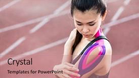  Presentation with therapeutic - PPT theme with therapeutic tape on cinder background and a coral colored foreground