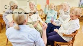  Presentation with brain memory - Slide set consisting of therapist-and-seniors-make-brain background and a lemonade colored foreground