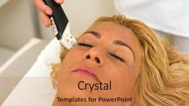  Presentation with massage therapist - Colorful presentation design enhanced with therapist applying lipo massage lpg backdrop and a coral colored foreground