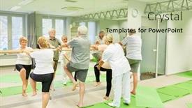  Presentation with fall prevention - Audience pleasing slides consisting of therapist-cares-for-seniors backdrop and a mint green colored foreground