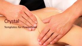  Presentation with massage therapist - Colorful presentation theme enhanced with therapist giving a back massage backdrop and a coral colored foreground