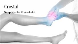  Presentation with massage therapist - Slide deck with therapist giving a foot massage background and a white colored foreground