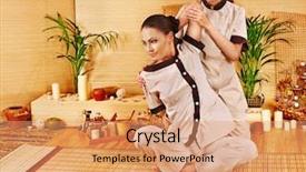  Presentation with massage therapist - Colorful PPT layouts enhanced with system failure error detection defeat backdrop and a light gray colored foreground