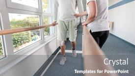  Presentation with helping man - Beautiful theme featuring therapist-helping-young-man-learning backdrop and a gray colored foreground