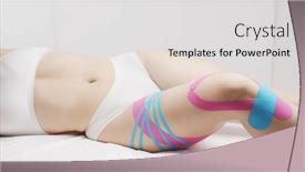  Presentation with kinesiology - Theme having therapist-is-applying-tape background and a light gray colored foreground