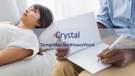  Presentation with taking notes - PPT theme featuring therapist listening his patient and taking notes in the office background and a lemonade colored foreground