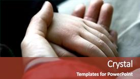  Presentation with child nurture - Amazing theme having family therapy - child's hand resting tenderly backdrop and a  colored foreground