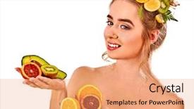  Presentation with beautiful skin - Amazing presentation theme having therapy acceleration of hair growth backdrop and a coral colored foreground