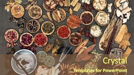  Presentation with chinese medicine acupuncture - Colorful presentation enhanced with moxibustion therapy and feng backdrop and a tawny brown colored foreground