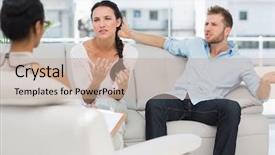  Presentation with couple therapy - Presentation theme consisting of therapy couples - angry couple talking to their background and a mint green colored foreground