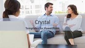  Presentation with couple therapy - PPT theme having therapy couples - couple talking with their therapist background and a light blue colored foreground