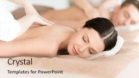  Presentation with couple therapy - Amazing presentation design having therapy couples - health and beauty resort backdrop and a lemonade colored foreground