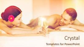  Presentation with spa salon - Theme consisting of therapy couples - picture of couple in spa background and a cream colored foreground