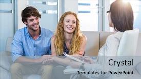  Presentation with happy trails - Audience pleasing slide set consisting of therapy couples - psychologist and happy couple backdrop and a light gray colored foreground