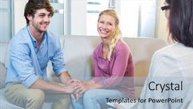  Presentation with couple therapy - PPT layouts with therapy couples - psychologist and happy couple background and a light blue colored foreground