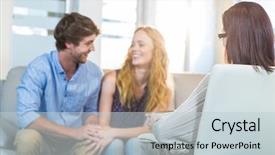  Presentation with couple therapy - Beautiful slide deck featuring therapy couples - psychologist and happy couple backdrop and a lemonade colored foreground