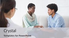  Presentation with couple therapy - Presentation consisting of therapy couples - reconciled couple smiling at each background and a light gray colored foreground