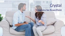  Presentation with couple - Slide deck with therapy couples - young couple arguing background and a  colored foreground