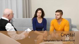  Presentation with family therapy - Audience pleasing slide deck consisting of therapy couples - young couple with problem backdrop and a coral colored foreground