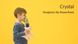  Presentation with nebulizer - Colorful PPT layouts enhanced with asthmatic child - cute little boy using nebulizer backdrop and a light gray colored foreground